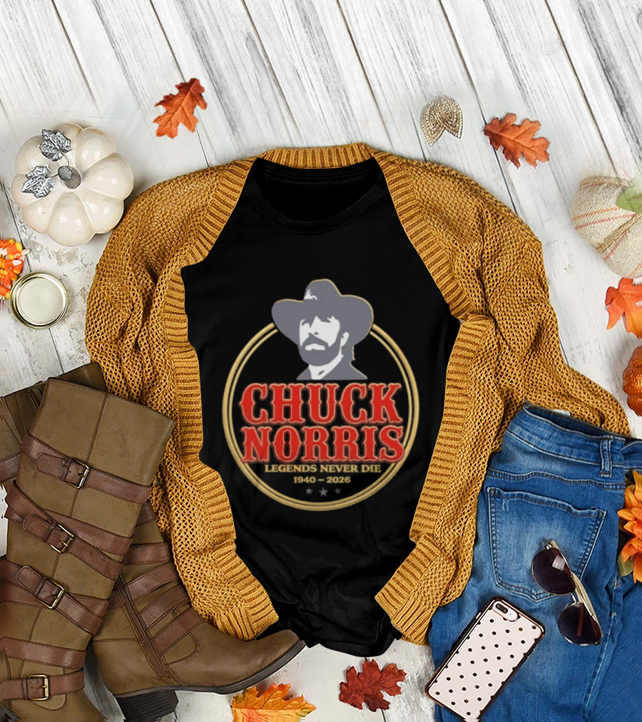Chuck Norris Legends Never Die 1940 2026 T-Shirt