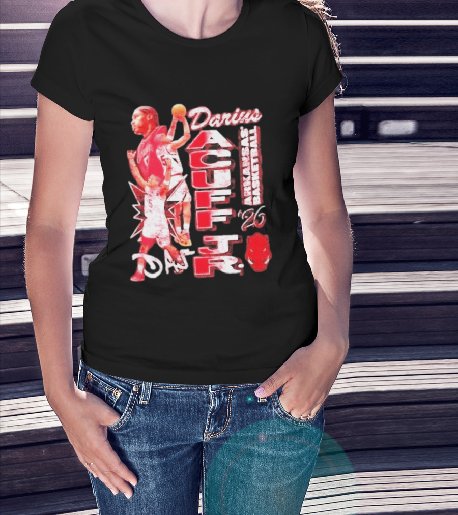 Darius Acuff Jr Arkansas Basketball Razorbacks '26 Crimson T-Shirt