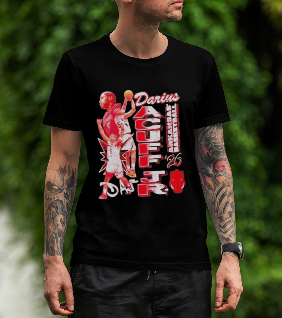 Darius Acuff Jr Arkansas Basketball Razorbacks '26 Crimson T-Shirt