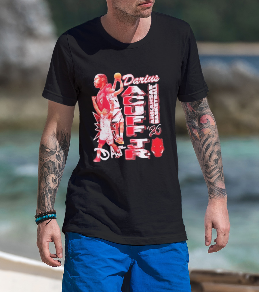 Darius Acuff Jr Arkansas Basketball Razorbacks '26 Crimson T-Shirt