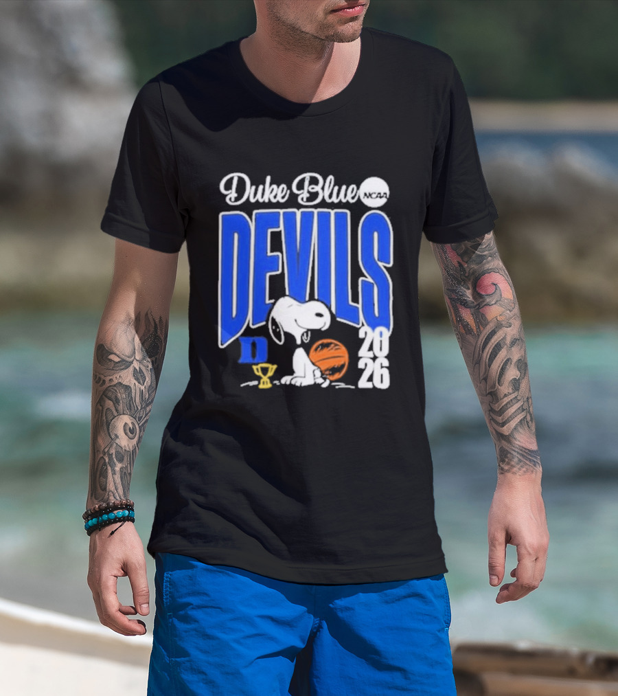Duke Blue Devils Snoopy Basketball 2026 NCAA Champions T-Shirt