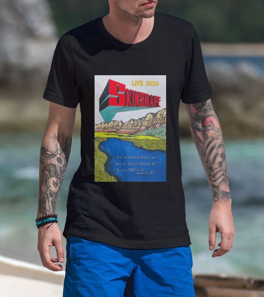 LIVE 2026 Skinshape July Tour Mod Club Toronto Beanfield Montreal FEQ Festival Quebec City T-Shirt