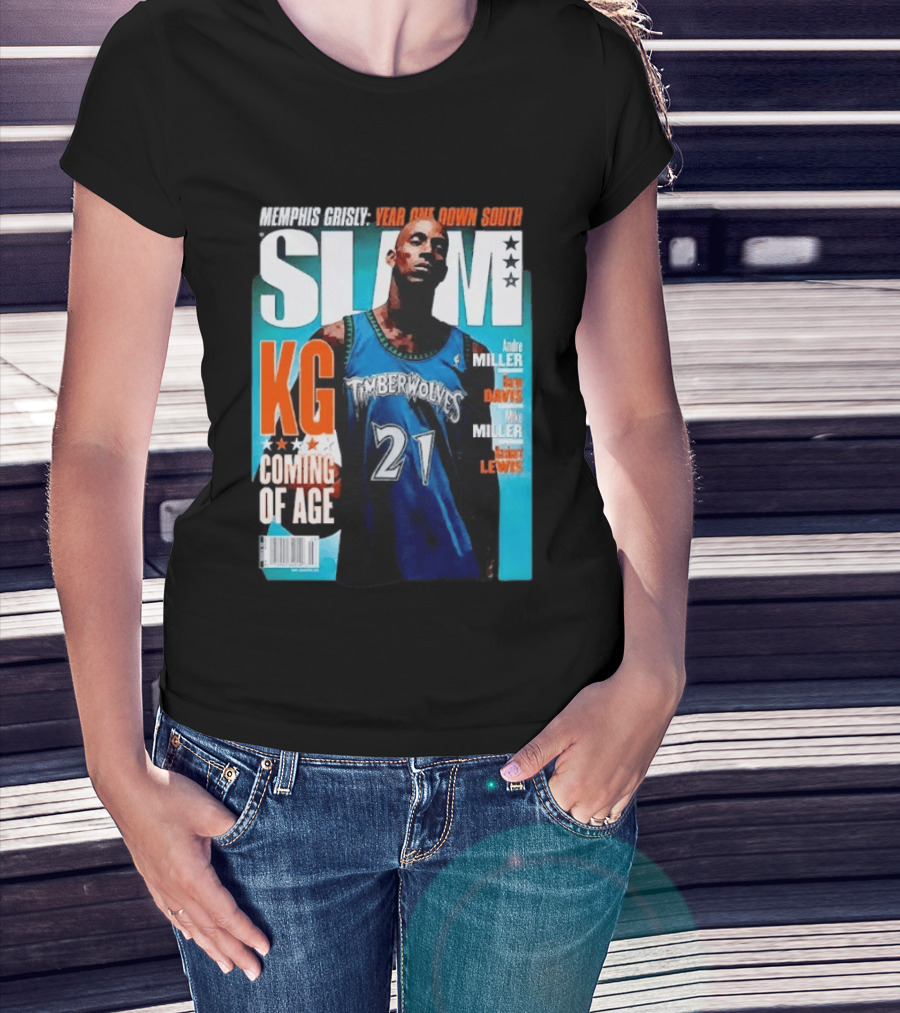 Slam Kevin Garnett Timberwolves Memphis Grisly Year One Down South KG Coming Of Age T-Shirt