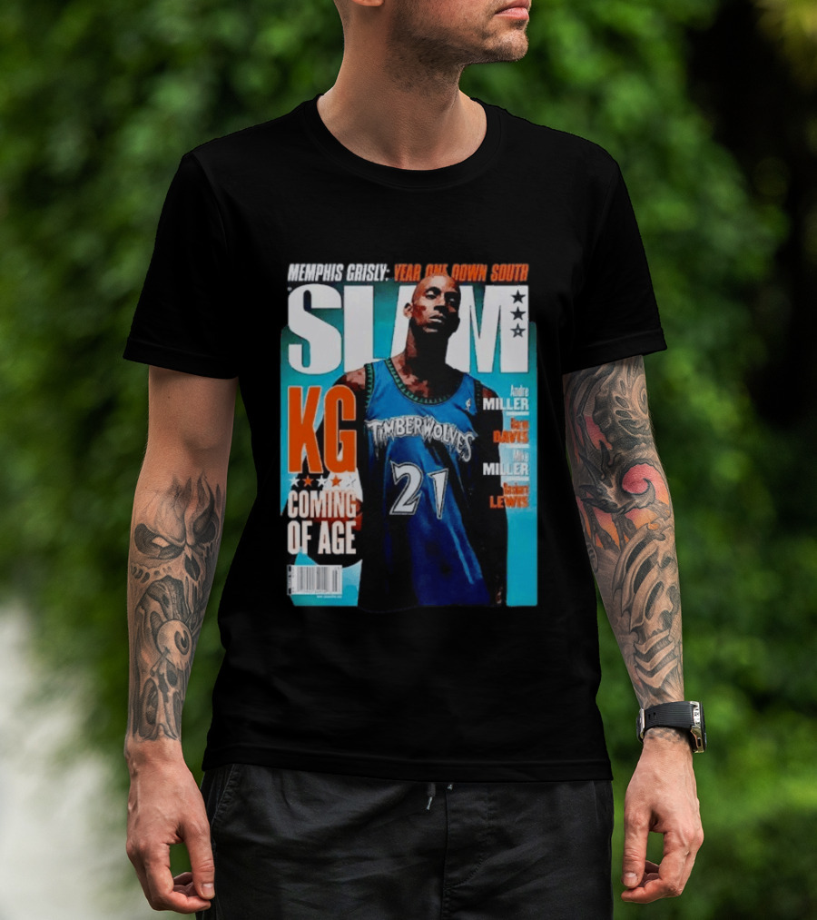 Slam Kevin Garnett Timberwolves Memphis Grisly Year One Down South KG Coming Of Age T-Shirt