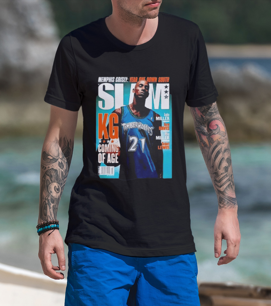 Slam Kevin Garnett Timberwolves Memphis Grisly Year One Down South KG Coming Of Age T-Shirt
