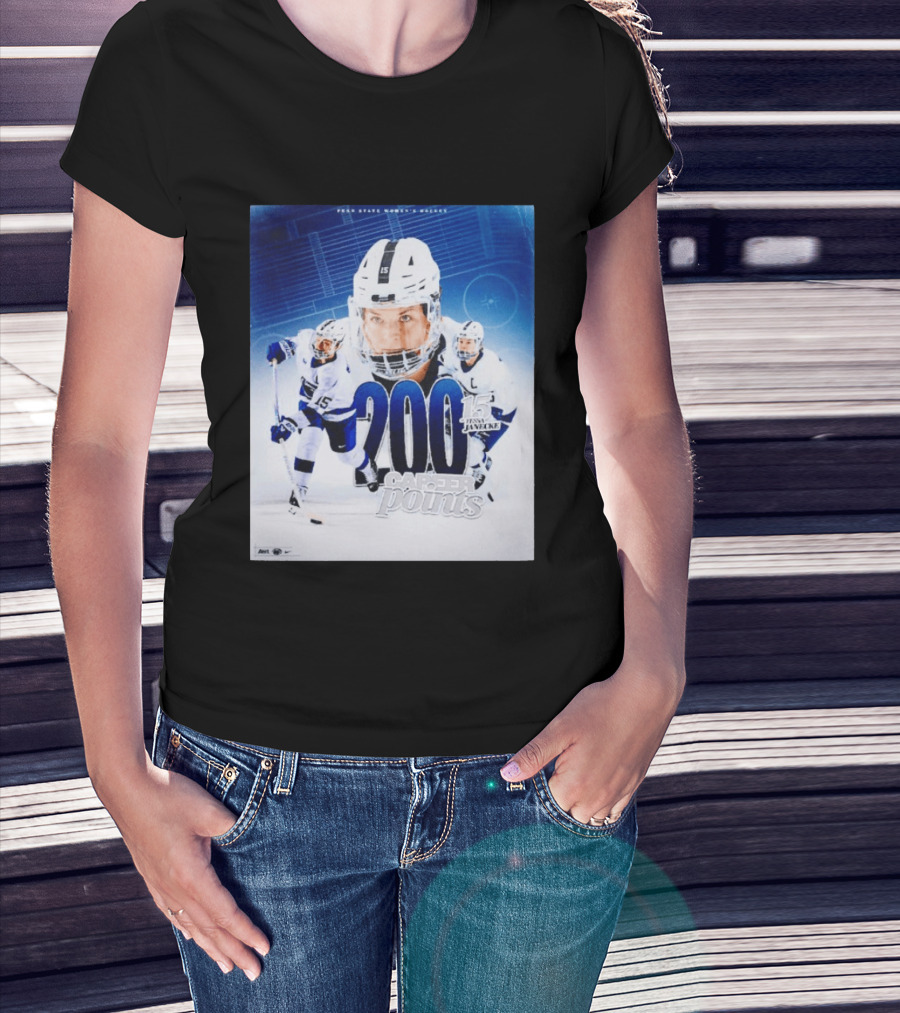 Penn State Women's Hockey Tessa Janecke 200 Career Points T-Shirt