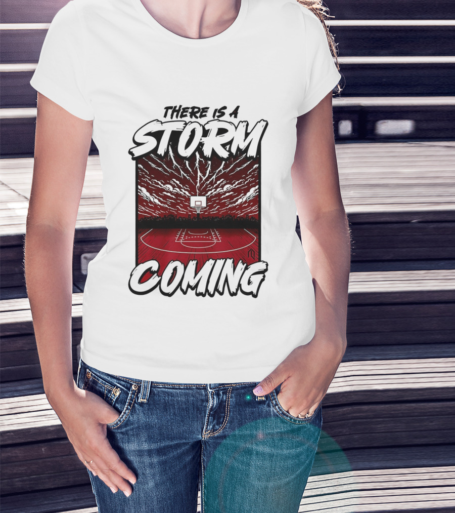 There Is A Storm Coming Basketball Court Thunderstorm Sky T-Shirt