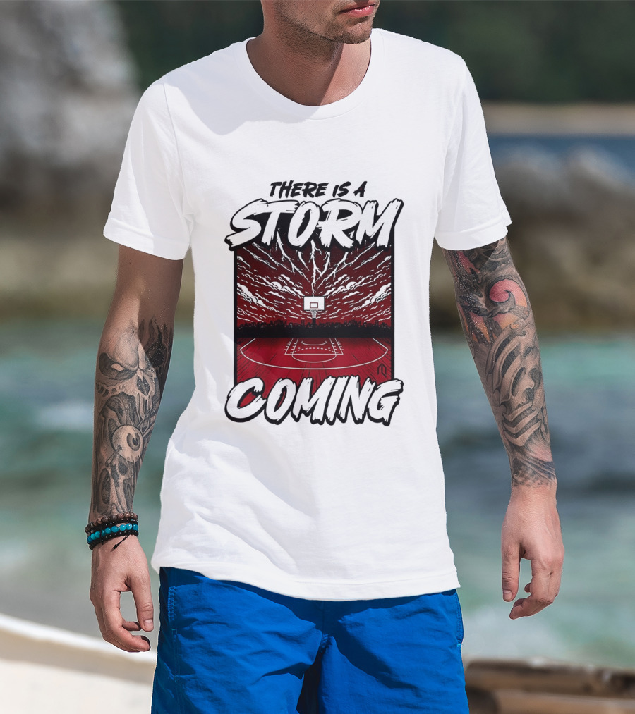 There Is A Storm Coming Basketball Court Thunderstorm Sky T-Shirt