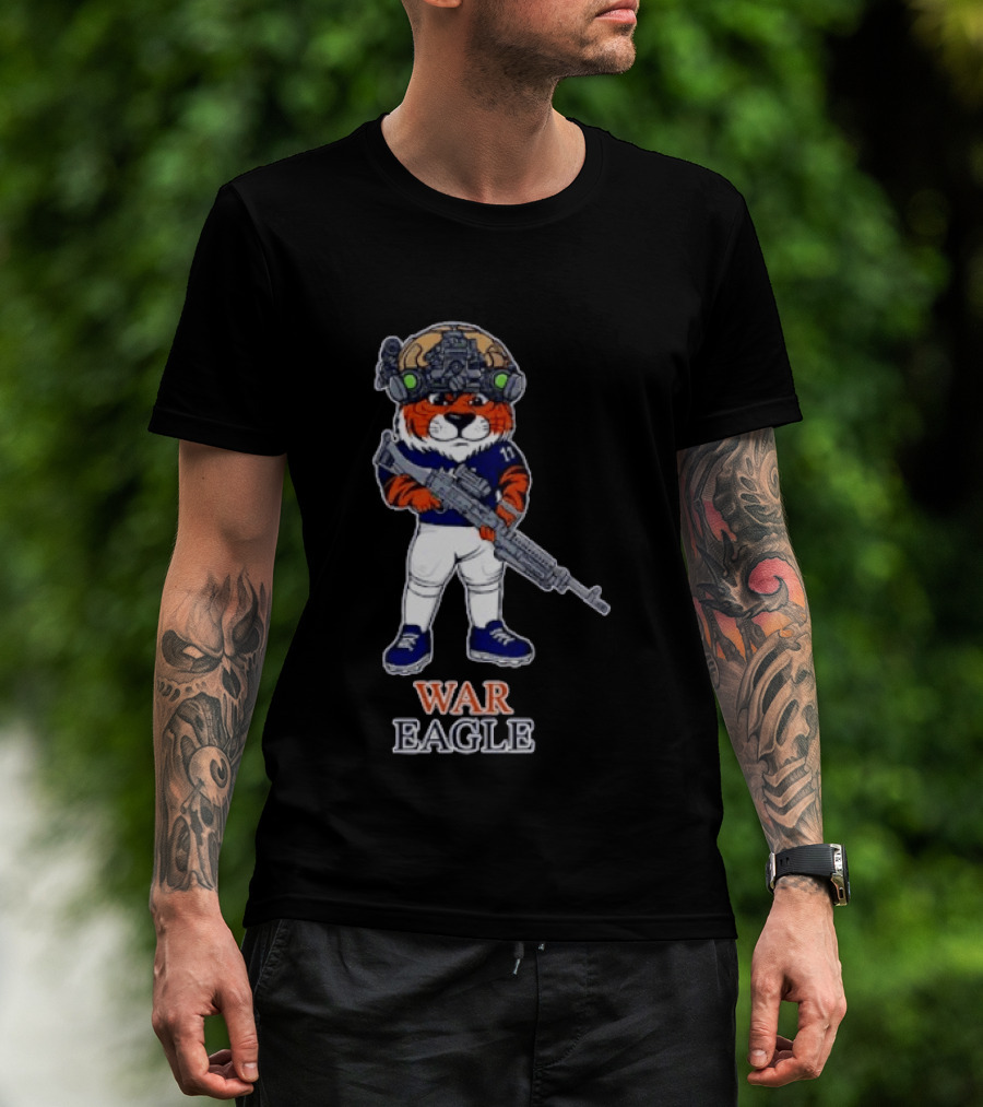 Auburn Tigers Aubie War Eagle Military Helmet Night Vision T-Shirt