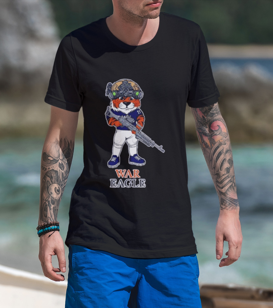 Auburn Tigers Aubie War Eagle Military Helmet Night Vision T-Shirt