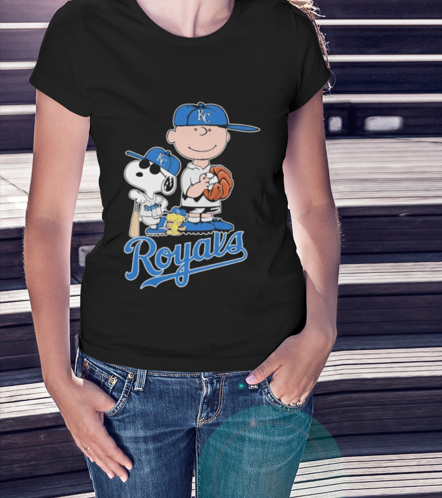 2026 Royals Snoopy Charlie Brown Kansas City Baseball T-Shirt