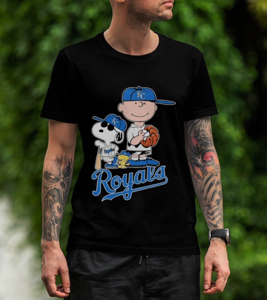 2026 Royals Snoopy Charlie Brown Kansas City Baseball T-Shirt