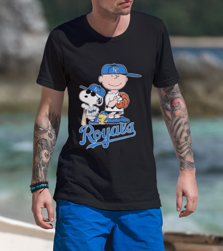 2026 Royals Snoopy Charlie Brown Kansas City Baseball T-Shirt