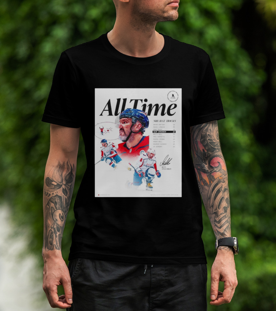 All Time NHL Hat Tricks Alexander Ovechkin Washington Capitals Highlights T-Shirt
