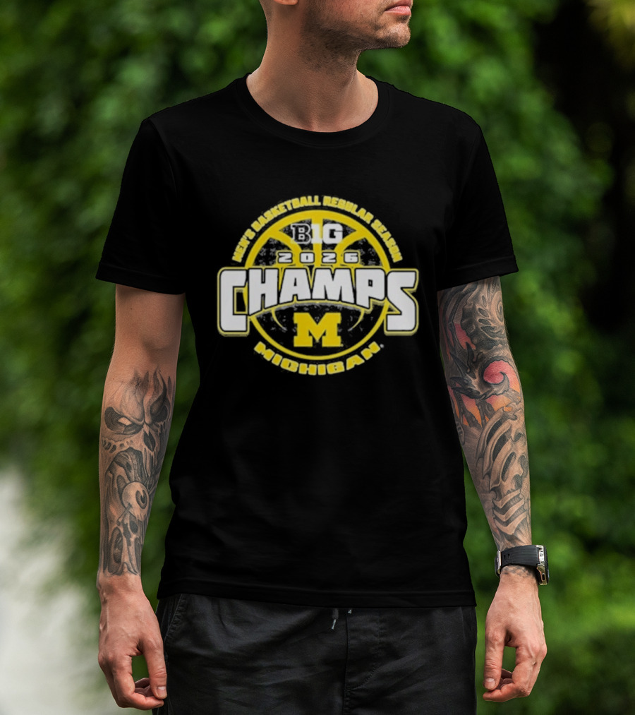 Men's Basketball Regular Season Big 2026 Champs Michigan M T-Shirt