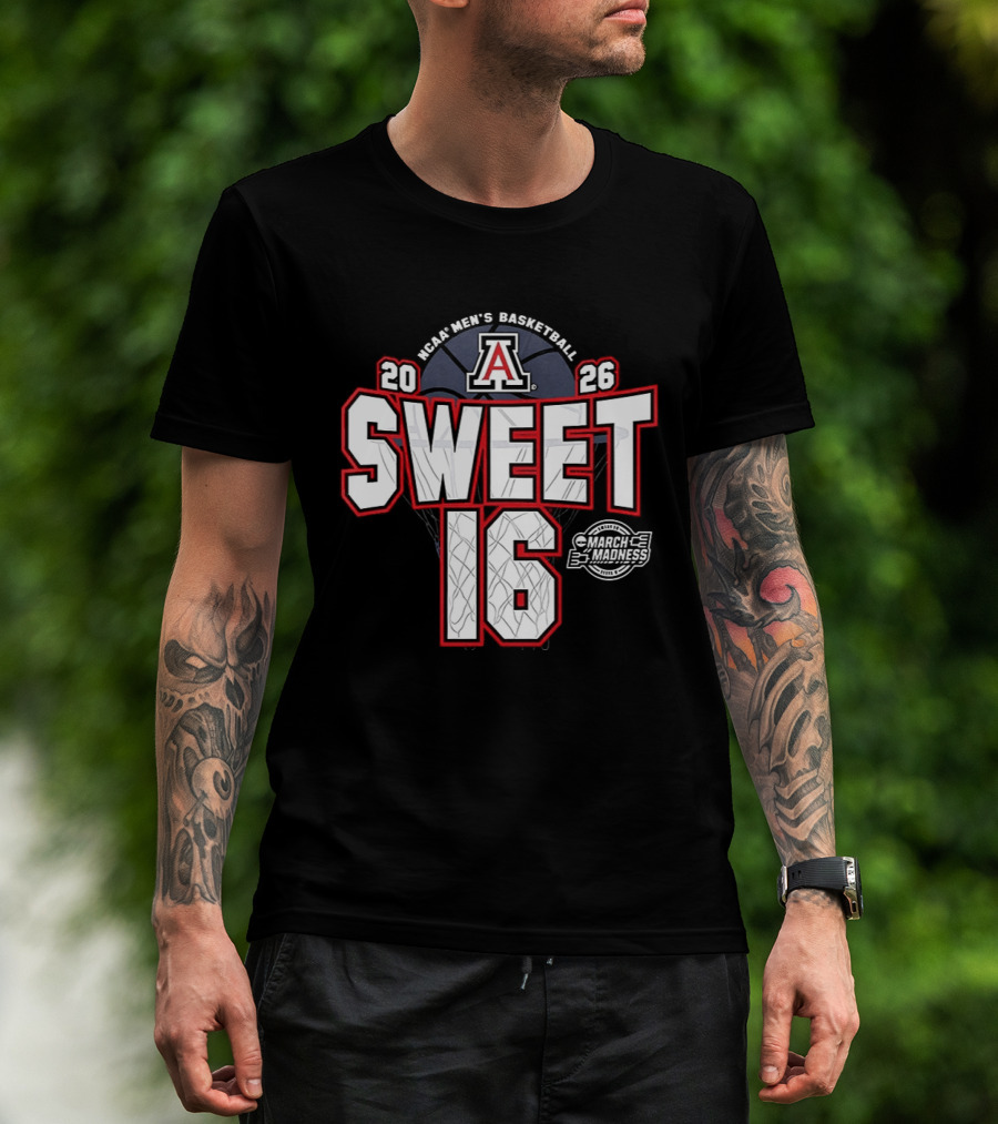 Arizona Wildcats NCAA Men's Basketball 2026 Sweet 16 March Madness T-Shirt