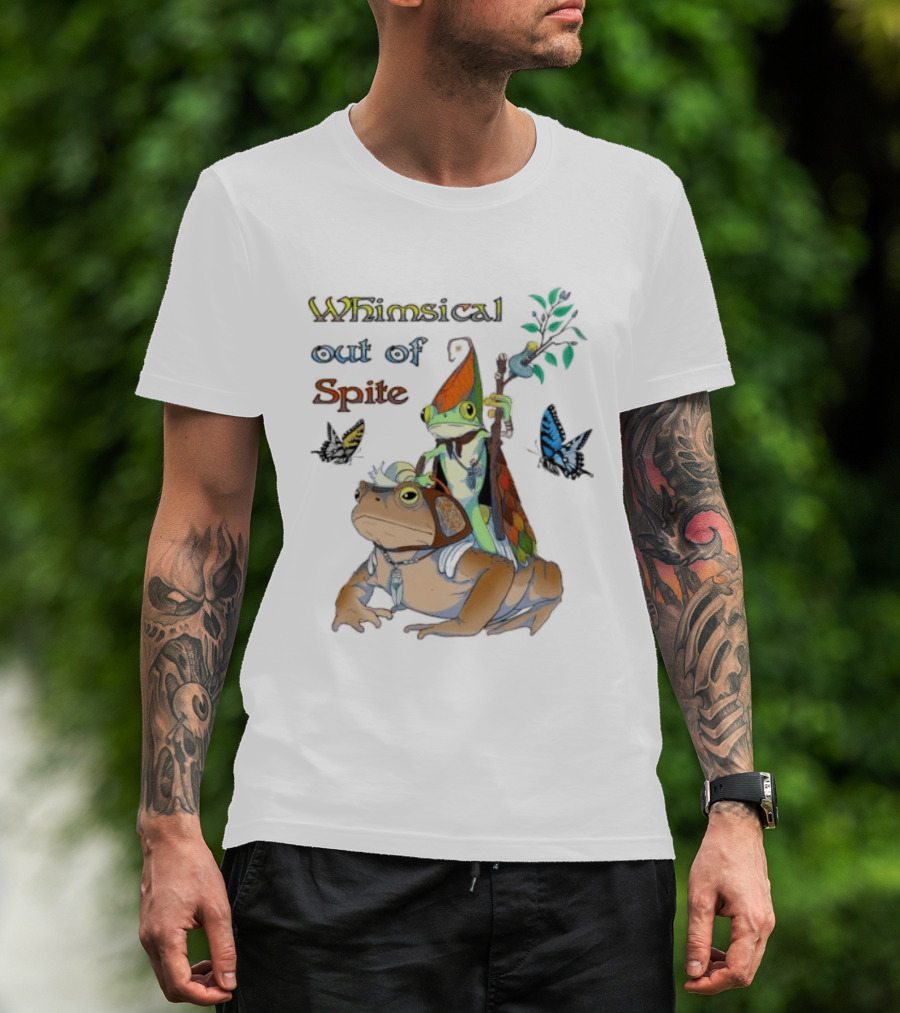 Whimsical Frog Out Of Spite With Butterflies And Chameleon T-Shirt