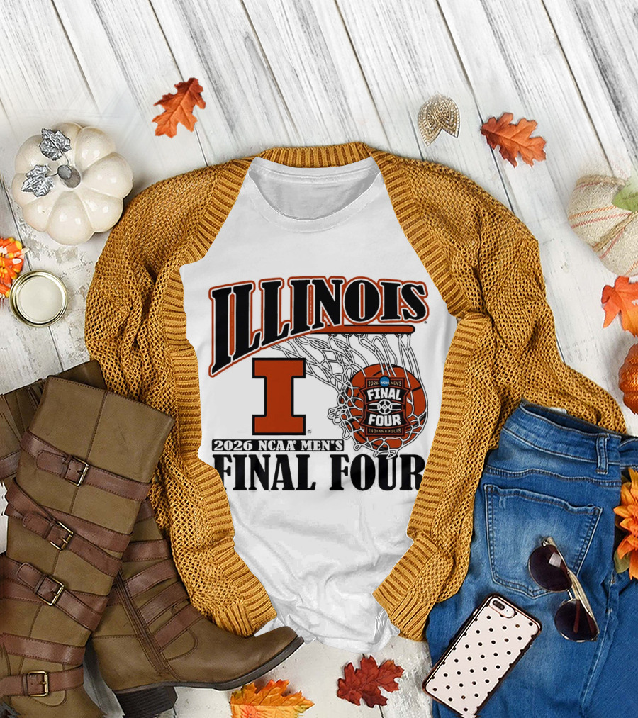 Illinois Fighting Illini Basketball NCAA Men's Final Four 2026 Indianapolis T-Shirt