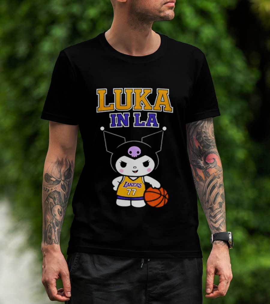 Kuromi Lakers Luka In LA #77 Basketball T-Shirt
