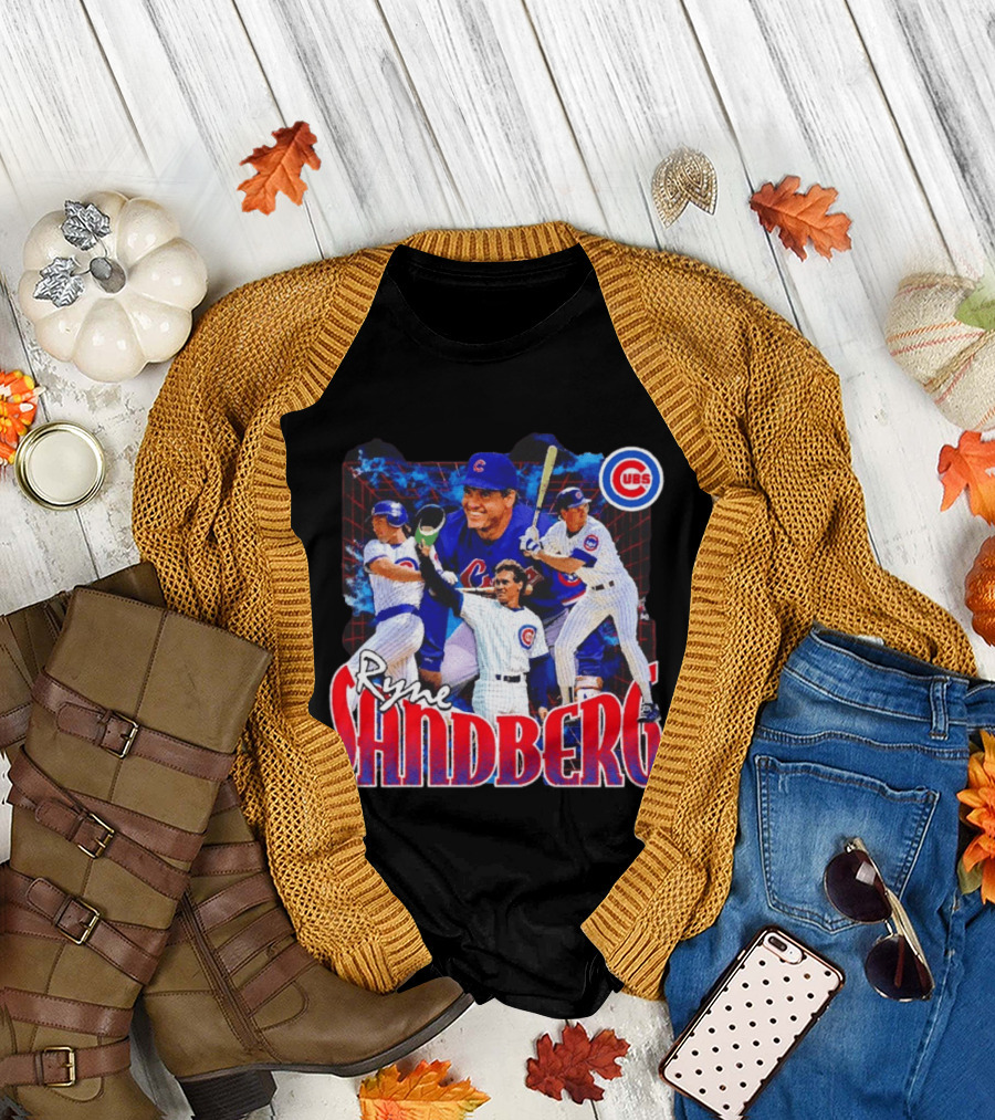 Ryne Sandberg Chicago Cubs MLB Player Collage T-Shirt