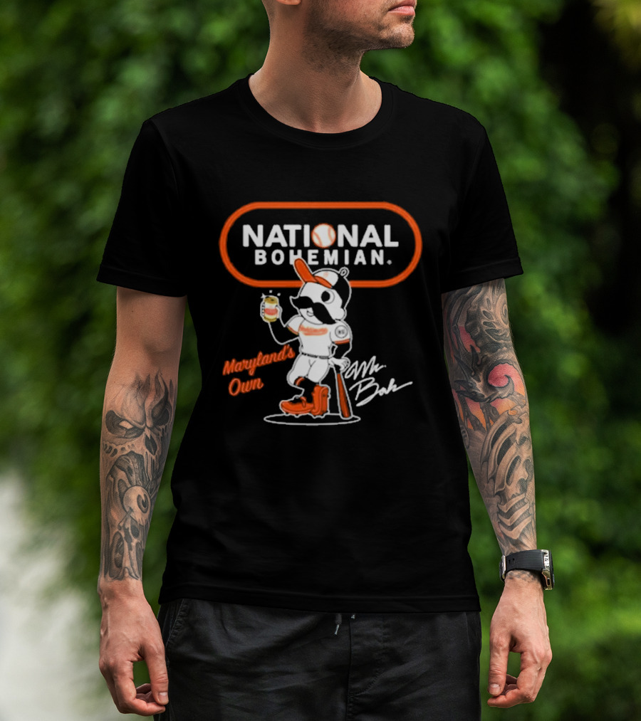 Maryland's Own National Bohemian Mr. Boh Baseball T-Shirt
