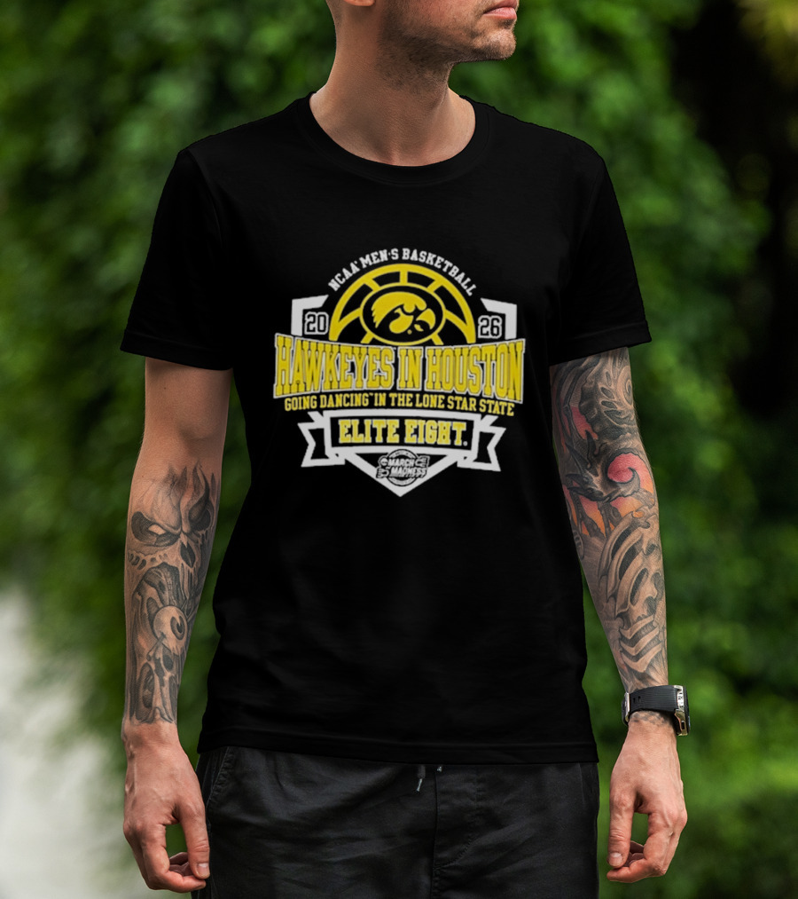 NCAA Men's Basketball Iowa Hawkeyes Elite Eight 2026 Houston Going Dancing In The Lone Star State T-Shirt