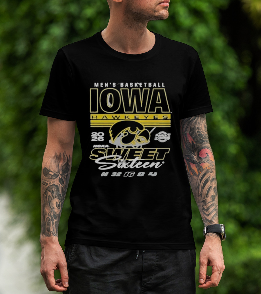 Iowa Hawkeyes Men's Basketball 2026 NCAA Sweet Sixteen March Madness 22 Tournament 16 Team Playoff T-Shirt
