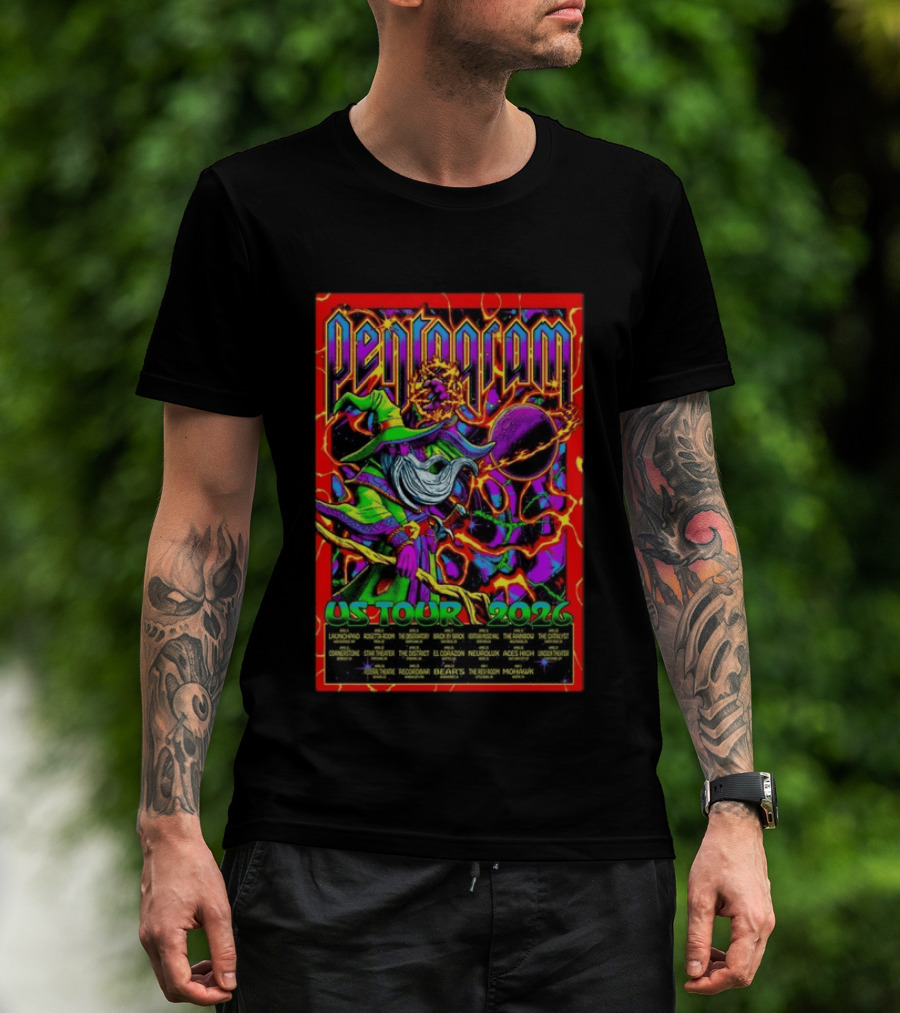 Pentagram US Tour 2026 Psychedelic Wizard T-Shirt