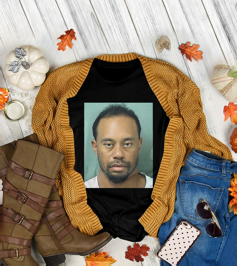 Tiger Woods shot Palm Beach County Booking Photo T-Shirt