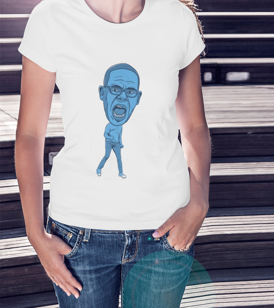 UNC Tar Heels Coach Hubert Davis Marching Fan T-Shirt