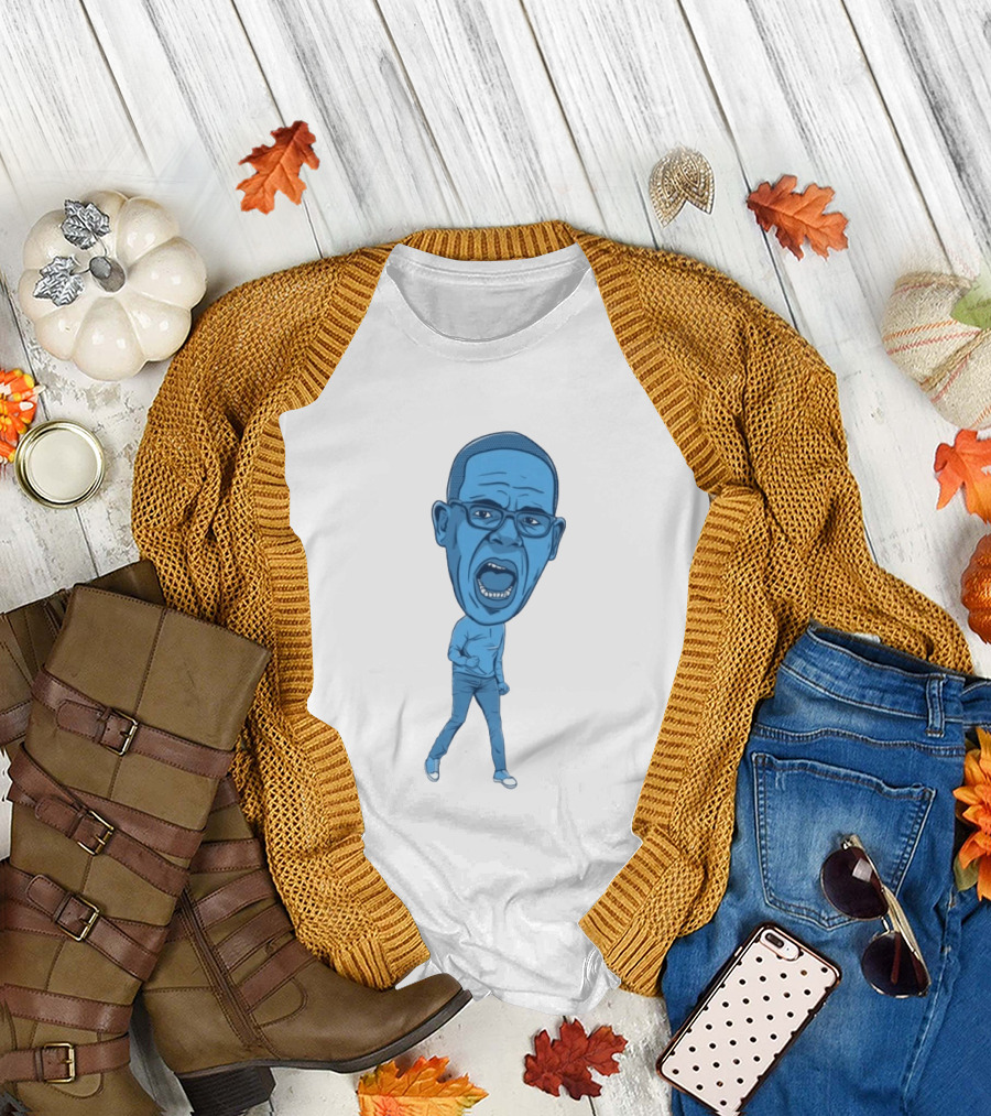 UNC Tar Heels Coach Hubert Davis Marching Fan T-Shirt