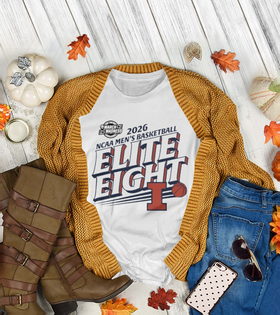 Illinois Fighting Illini NCAA Men's Basketball March Madness 2026 Elite Eight T-Shirt