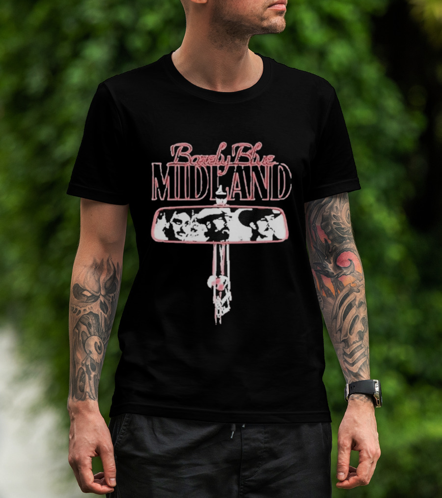 Barely Blue Midland Rearview Mirror Cowboy T-Shirt