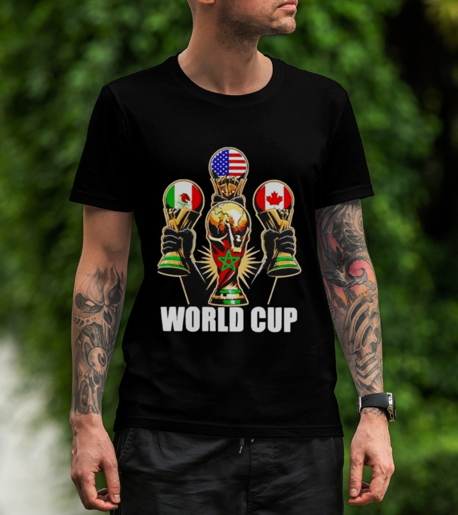 FIFA World Cup 2026 Host Nations USA Mexico Canada Trophy Celebration T-Shirt