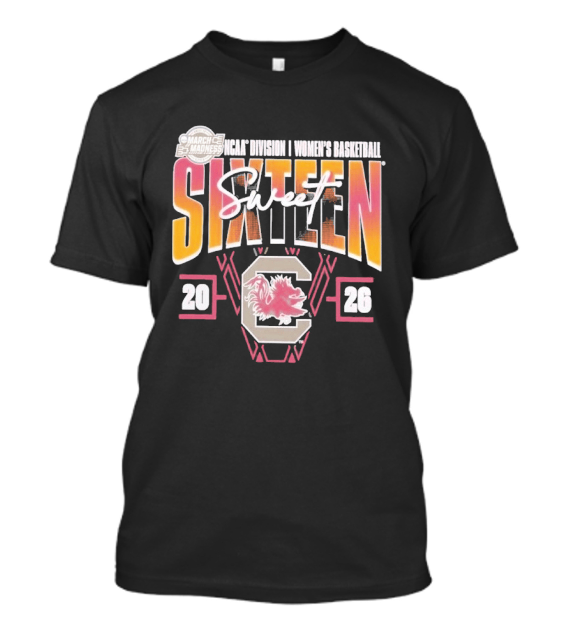 March Madness 2026 Sweet Sixteen South Carolina Gamecocks Women's Basketball Tournament T-Shirt