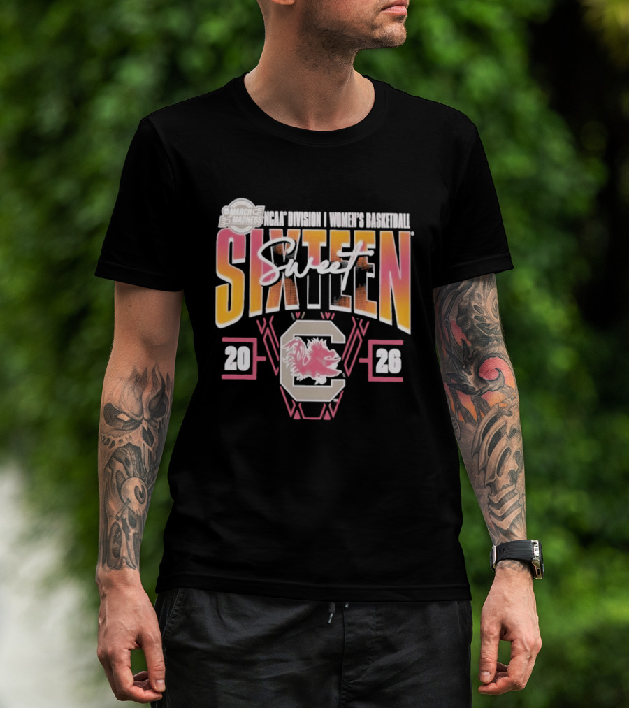 March Madness 2026 Sweet Sixteen South Carolina Gamecocks Women's Basketball Tournament T-Shirt