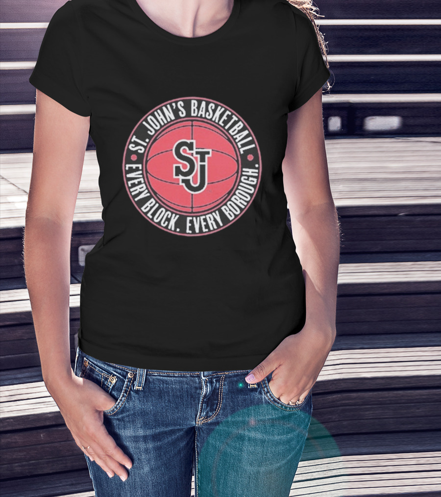 St. John's Basketball SJ Every Block Every Borough T-Shirt