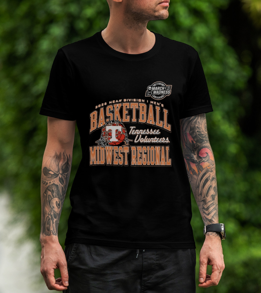 2026 NCAA Division I Men's Basketball Tennessee Volunteers Midwest Regional T-Shirt