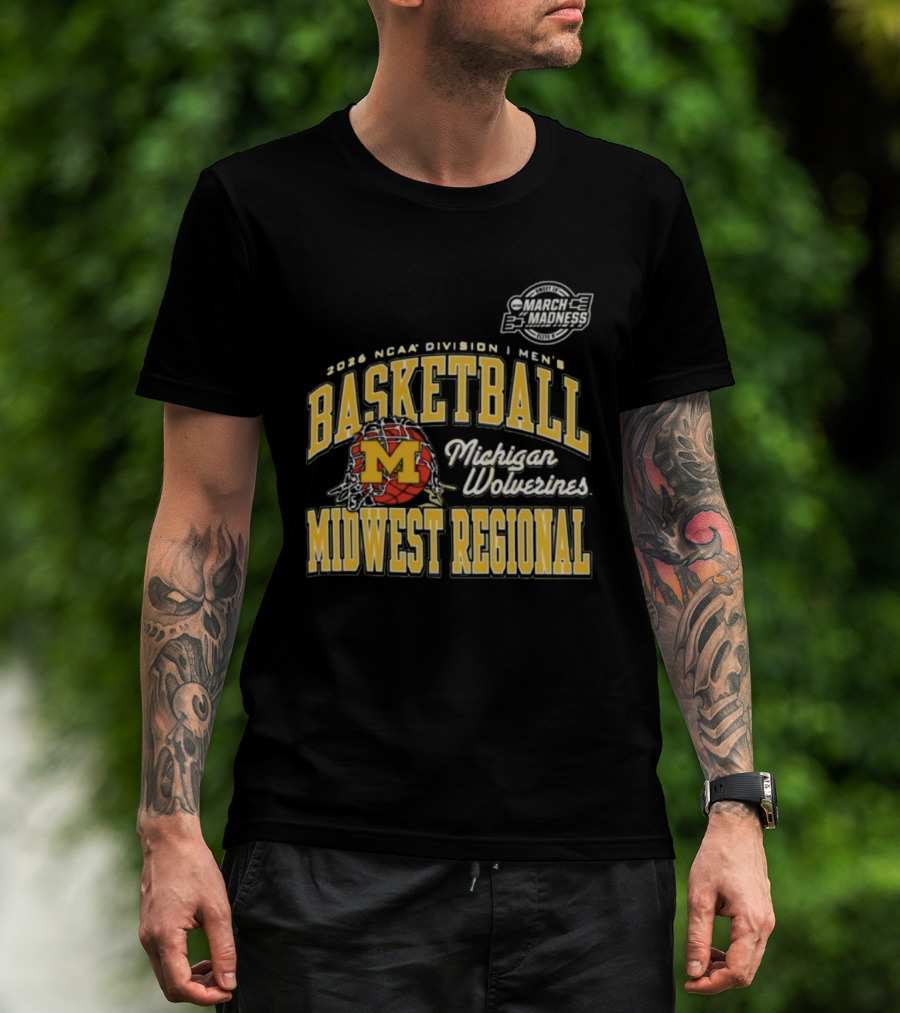 2026 NCAA Division I Men's Basketball Michigan Wolverines Midwest Regional T-Shirt