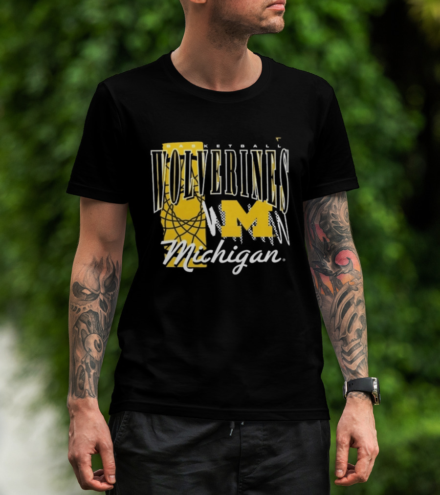 Michigan Wolverines Basketball M Logo March Madness Fan Gear T-Shirt
