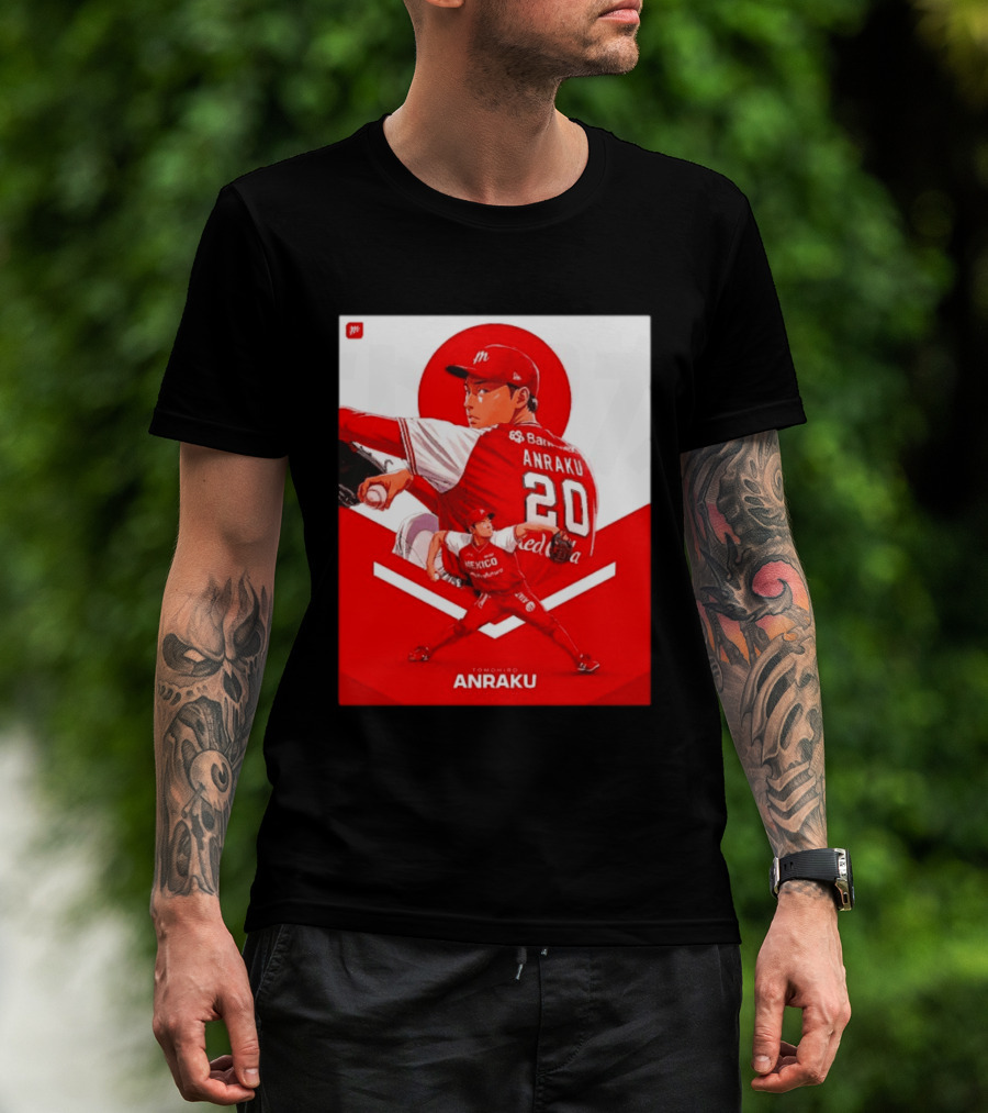 Tomohiro Anraku Diablos Rojos México Baseball Pitcher 20 Red Uniform T-Shirt
