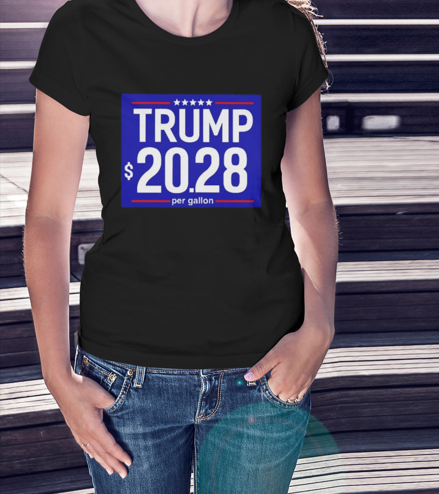 Trump 2028 Per Gallon Five Stars Blue T-Shirt