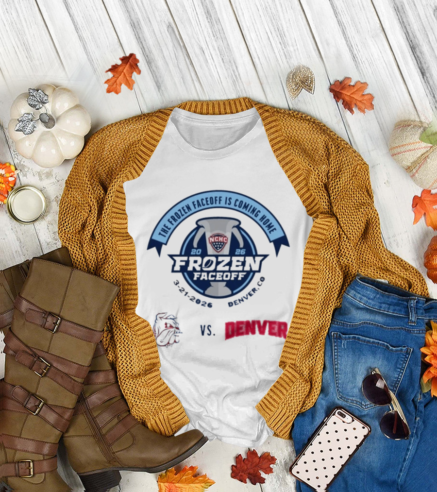 NCHC Frozen Faceoff 2026 Denver Vs Minnesota Duluth Hockey Matchup March 21 T-Shirt