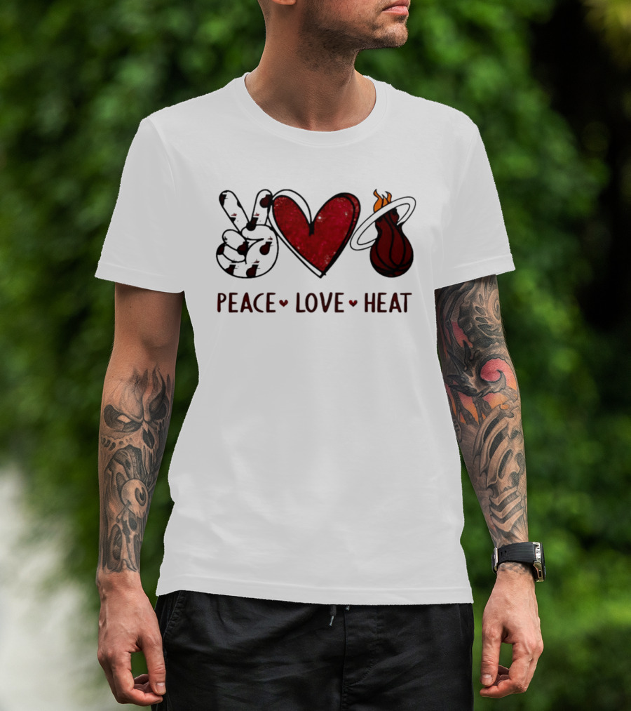 Peace Love Miami Heat Basketball Team Fandom T-Shirt