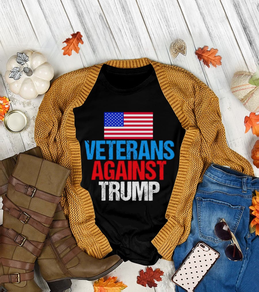 American Flag Veterans Against Trump T-Shirt