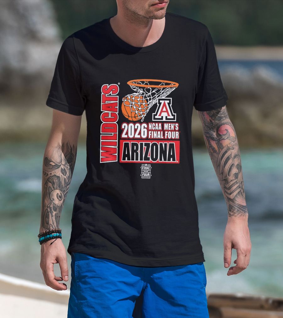 NCAA Men's Final Four 2026 Arizona Wildcats Basketball Nothing But Net T-Shirt