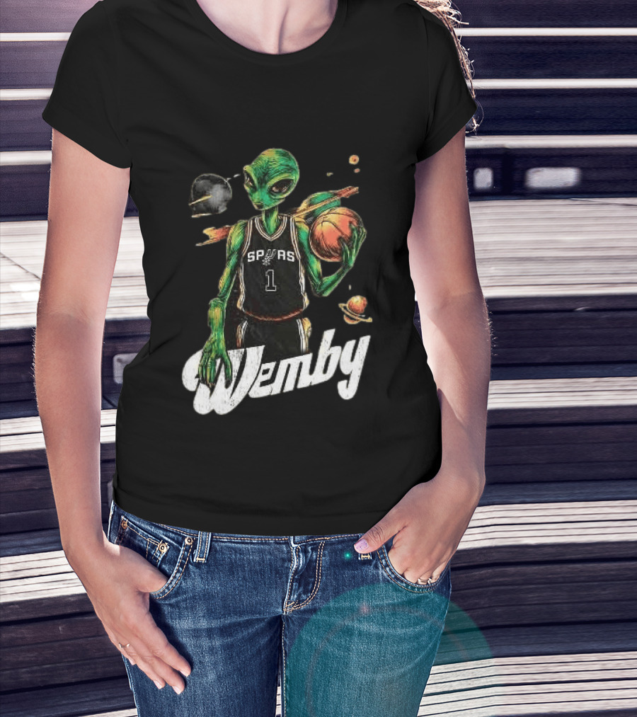 Alien Wemby Victor Wembanyama Spurs NBA 2025 Basketball Star T-Shirt
