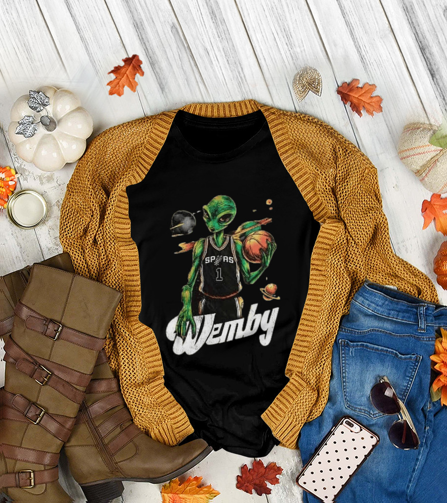 Alien Wemby Victor Wembanyama Spurs NBA 2025 Basketball Star T-Shirt