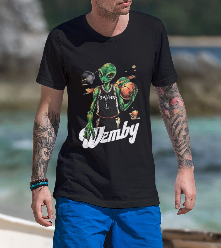 Alien Wemby Victor Wembanyama Spurs NBA 2025 Basketball Star T-Shirt