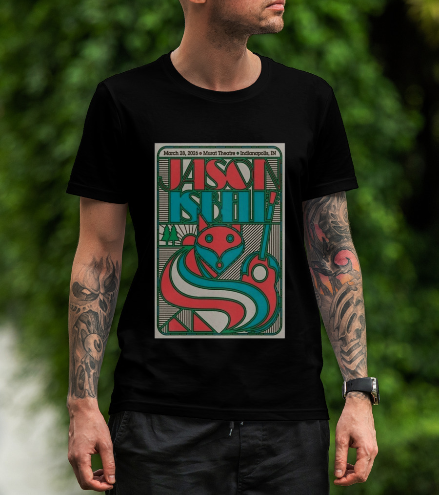 March 28 2026 Jason Isbell Murat Theatre Indianapolis Fox Guitar T-Shirt